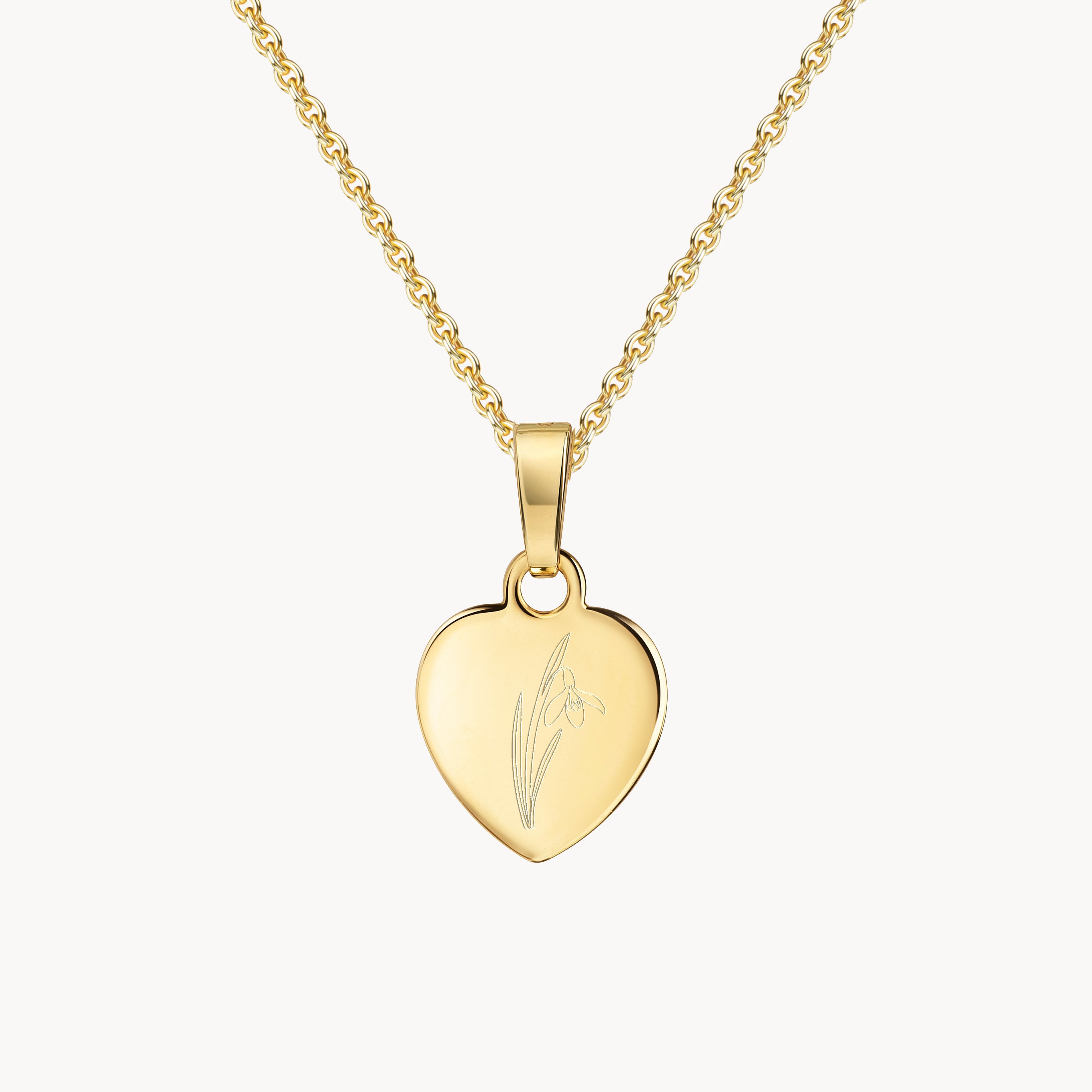 Herz Anhaenger 333er Gold Geburtsblume