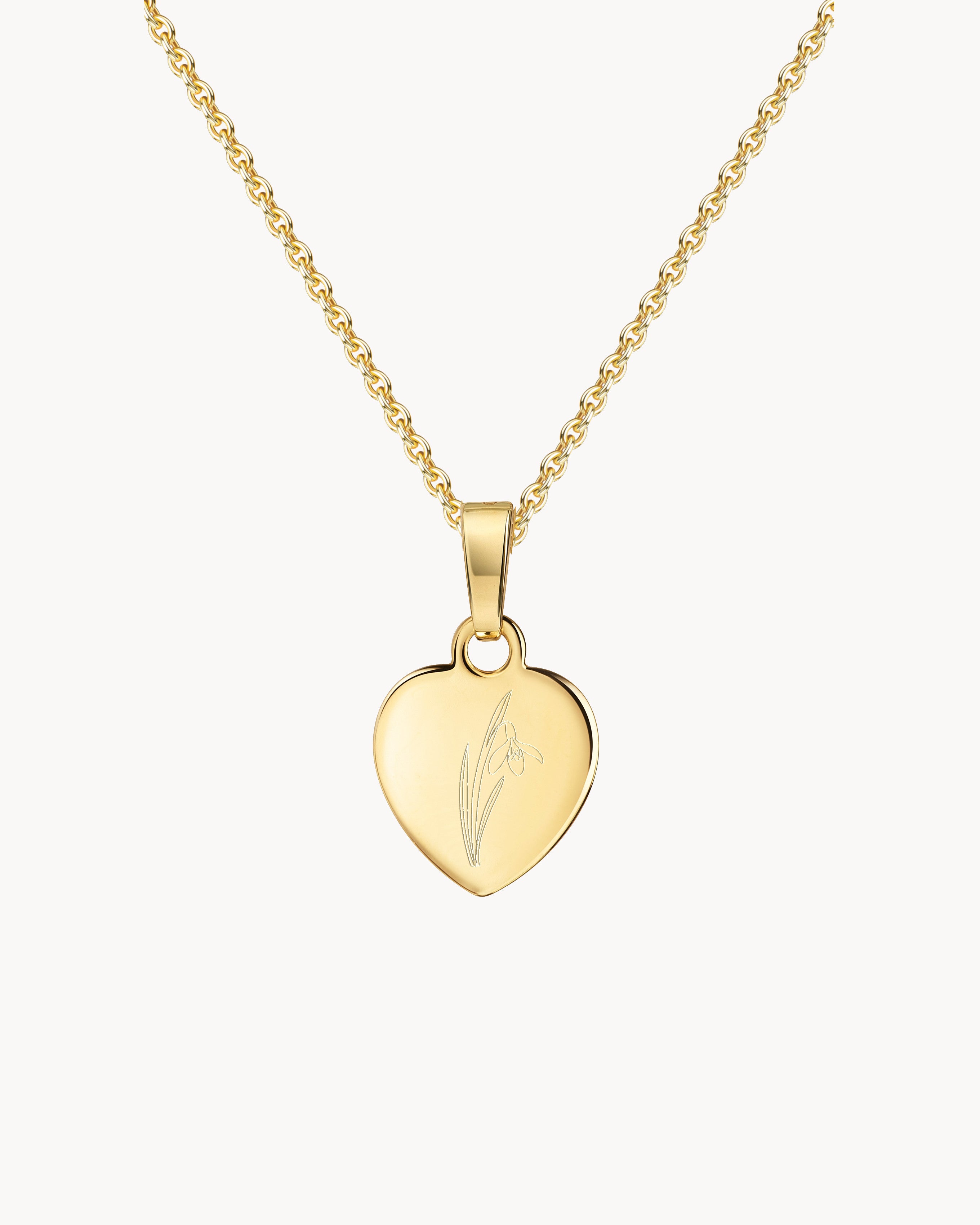 Herz Anhaenger 333er Gold Geburtsblume