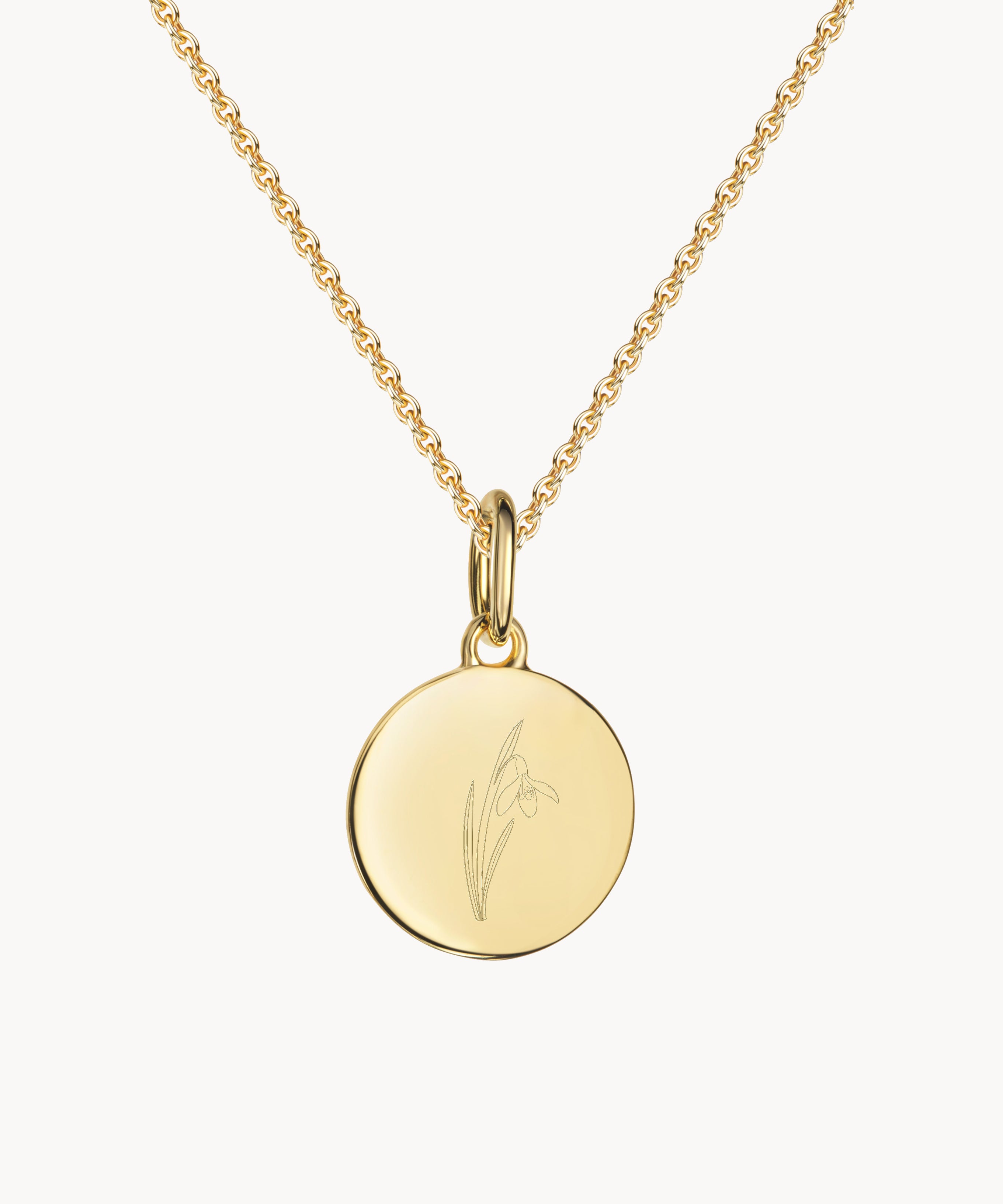 runder Anhaenger Gold Geburtsblume