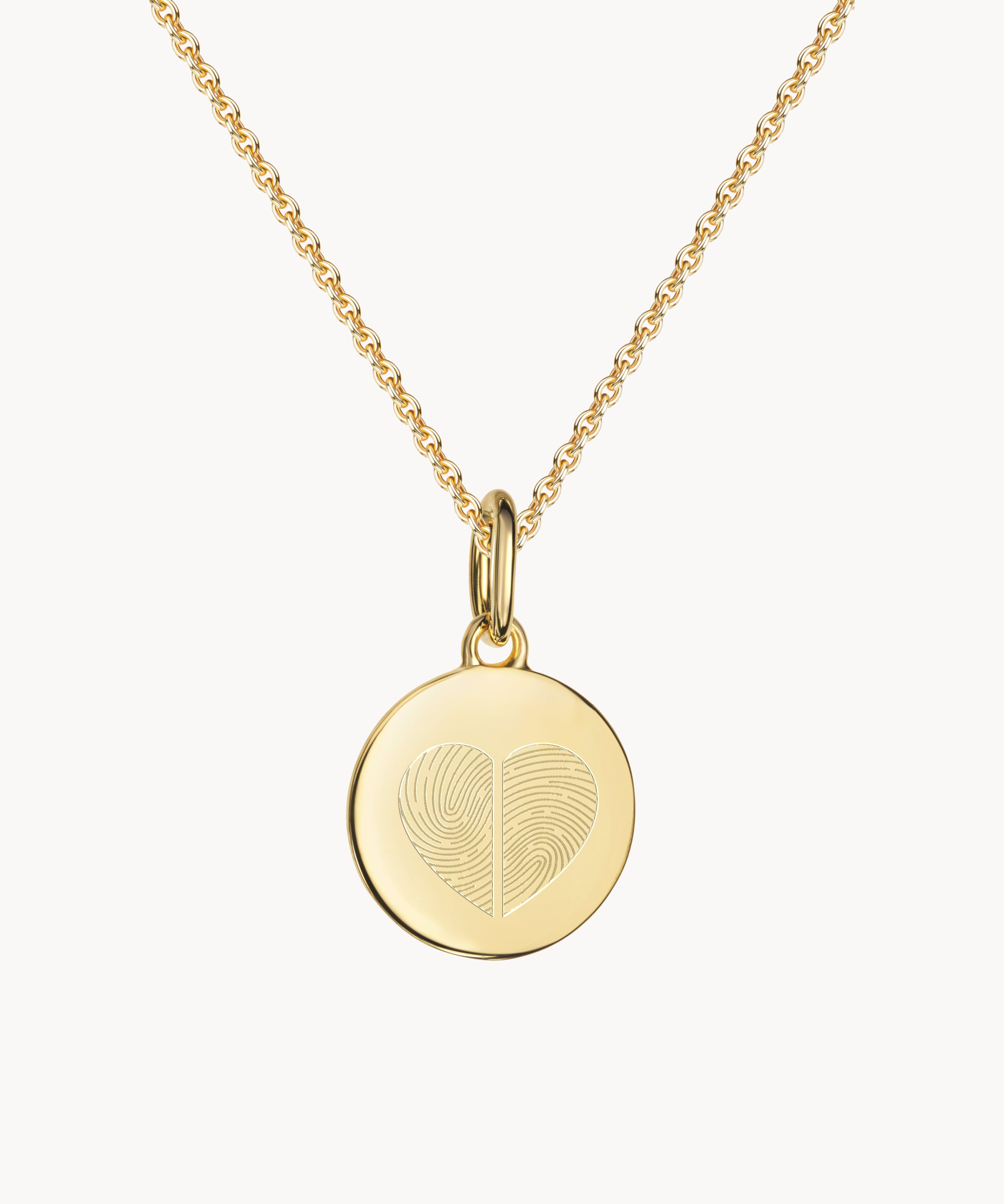 Fingerabdruck Kette Gold Herz