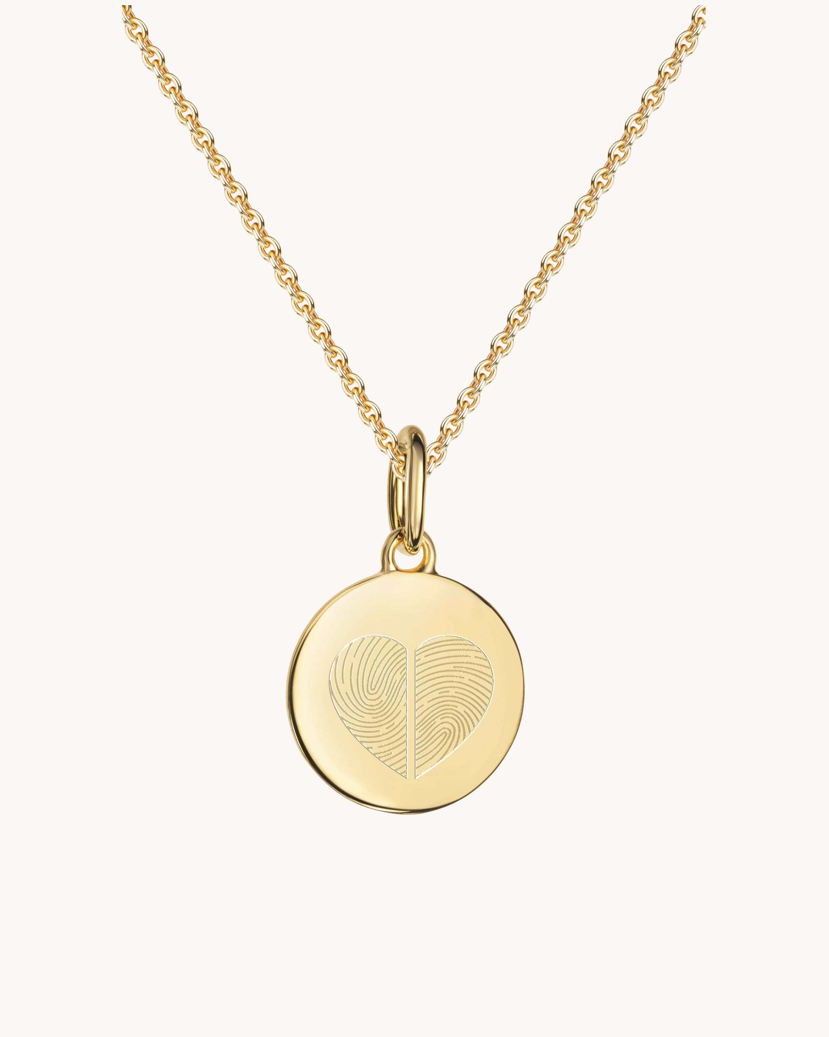 Fingerabdruck Kette Gold Herz