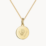 Anhaenger vergoldet Handabdruck Name