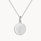 runder Anhaenger Silber Geburtsblume