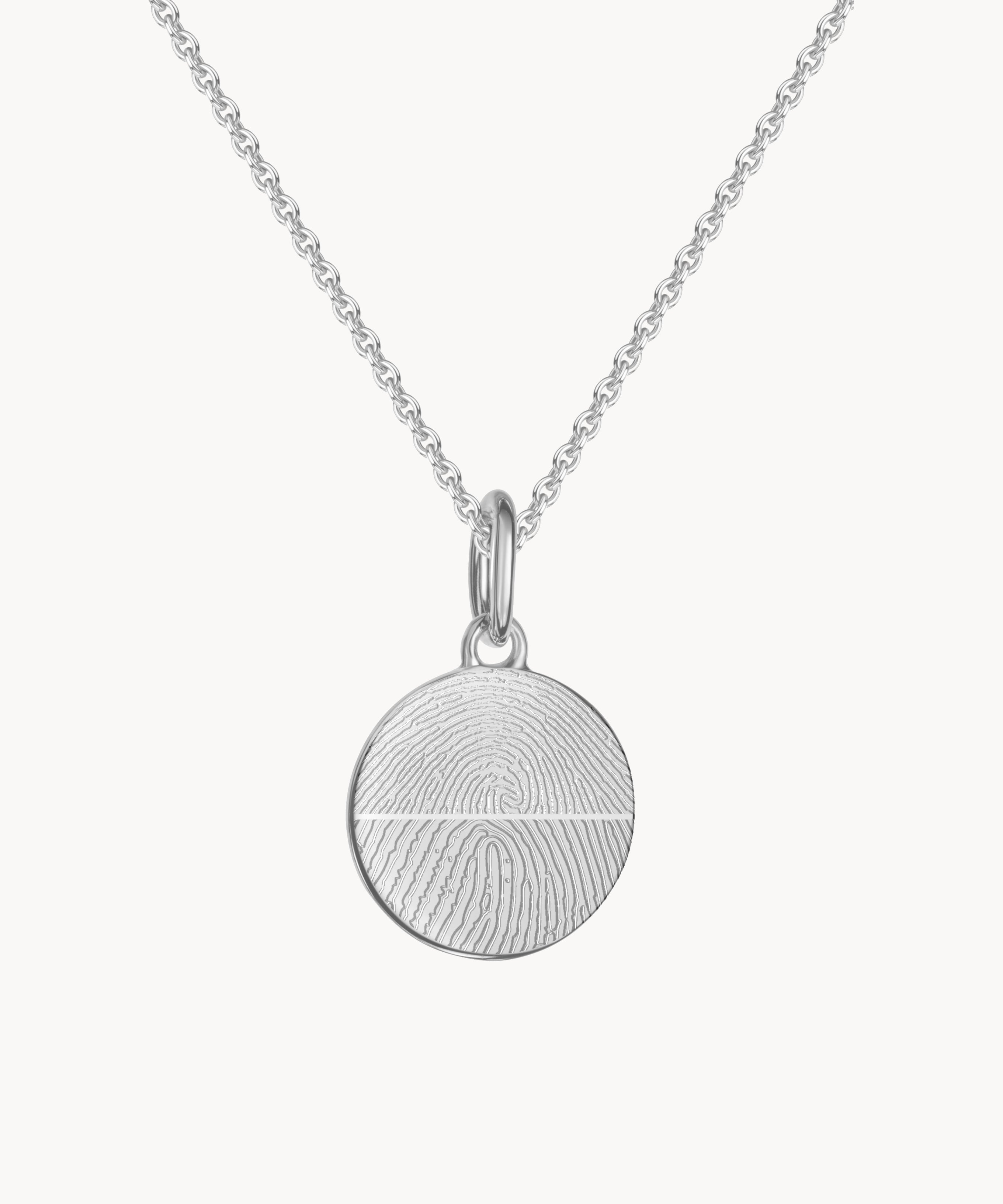 runder Anhaenger Silber Fingerabdruck