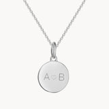 Initialen Kette - 925 Sterling Silber - Runder Anhänger