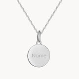 Namenskette - 925 Sterling Silber - Runder Anhänger