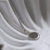 Nasenabdruck Kette - Erinnerung Hund / Katze - Runder Anhänger mit Verzierung