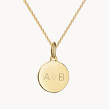 Initialen Kette - 14kt. vergoldet - Runder Anhänger