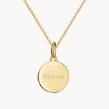 Namenskette - 14kt. vergoldet - Runder Anhänger