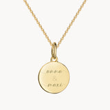 Namens Kette mit zwei Namen & Schleifen - Runder Anhänger