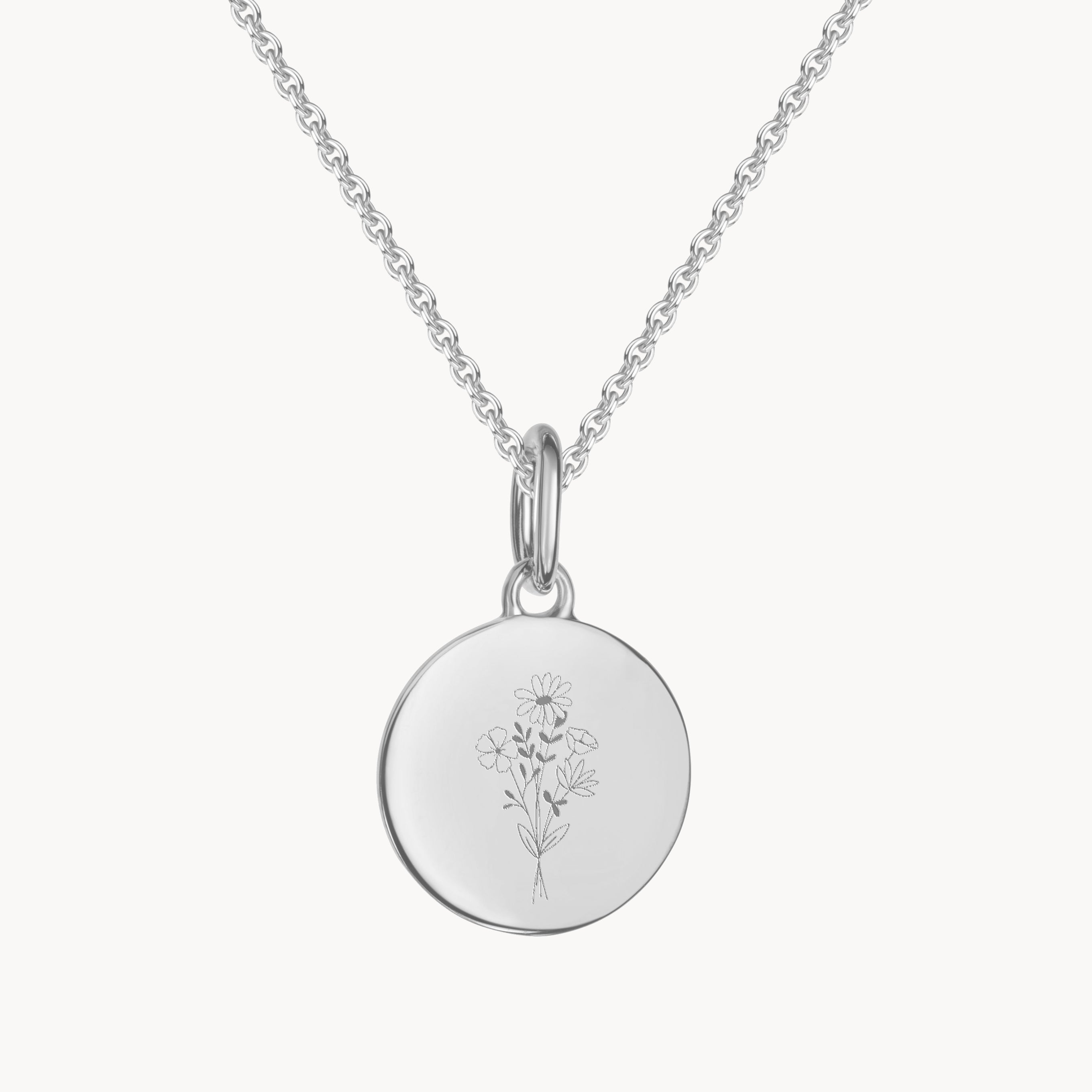 Geburtsblumen Kette Silber