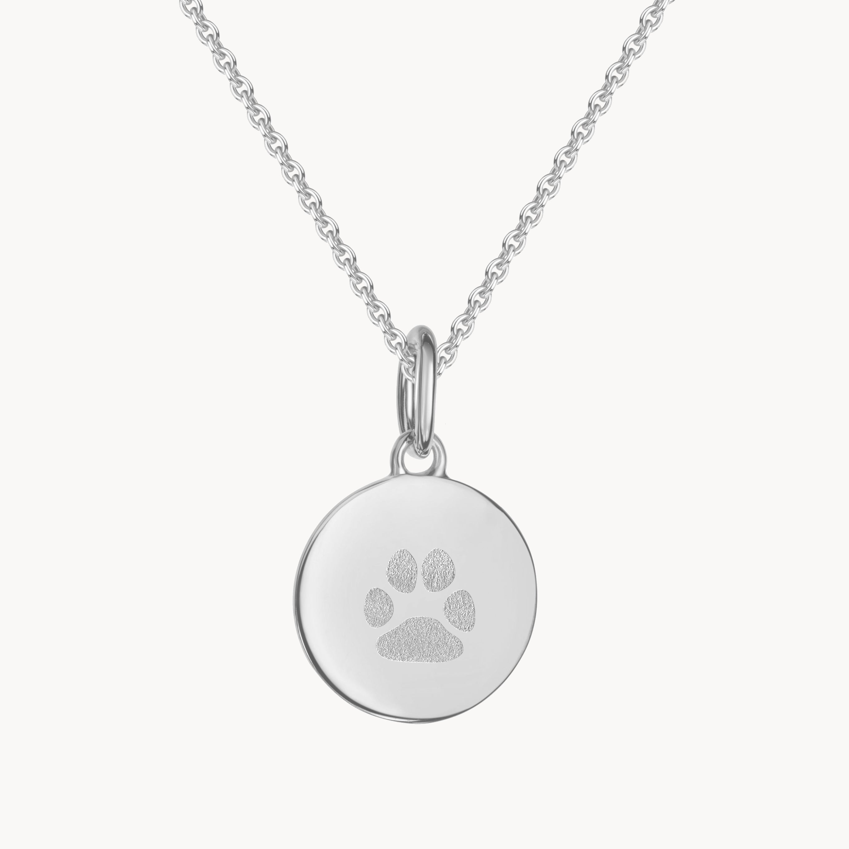 PfotenabdruckKette Silber rund
