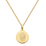 Fingerabdruck Kette 585er Gold einzeln - Runder Anhänger