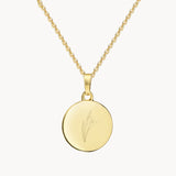 Geburtsblumen Kette 333er Gold - Runder Anhänger
