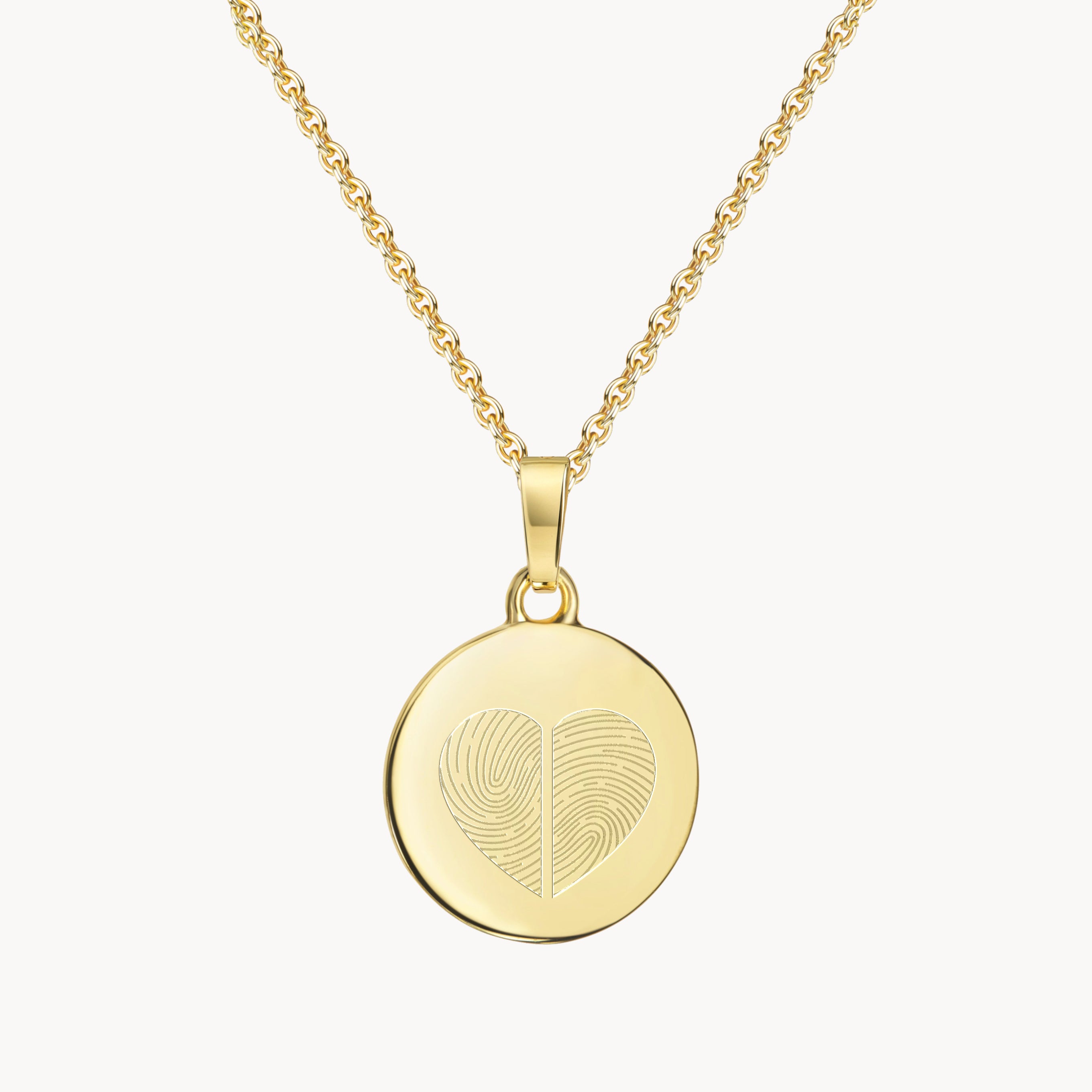 Fingerabdruck Kette Herz Echtgold