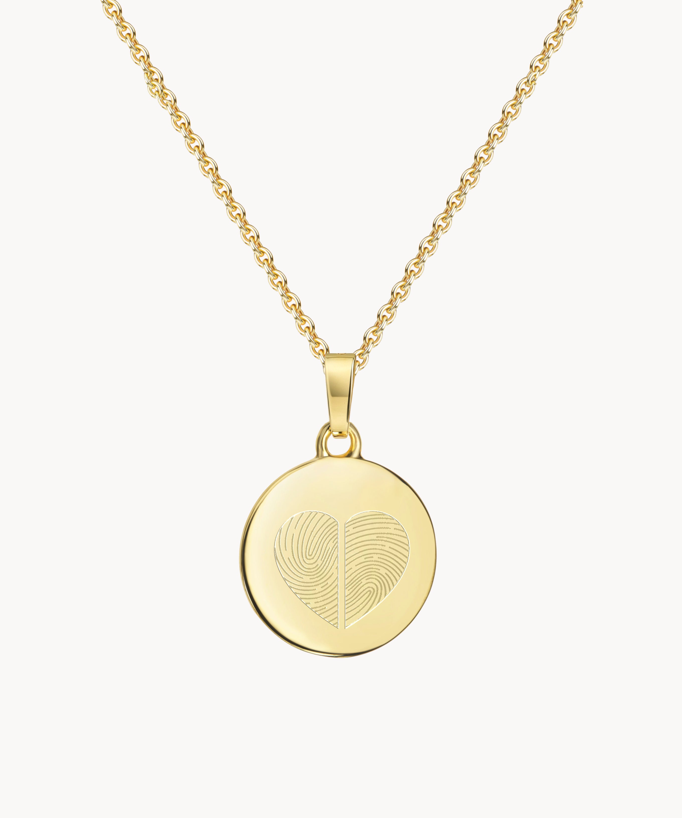 Fingerabdruck Kette Herz Echtgold