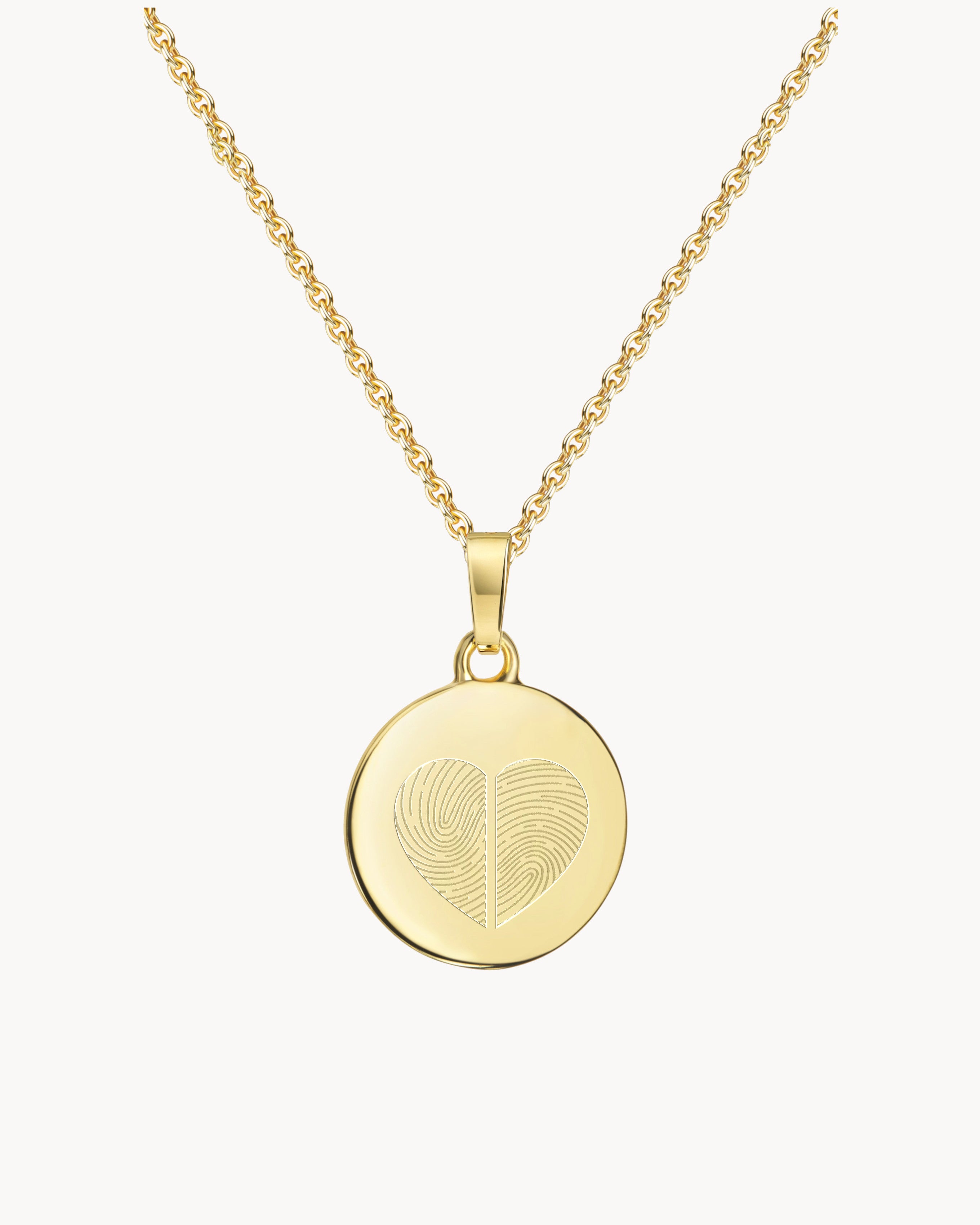 Fingerabdruck Kette Herz Echtgold