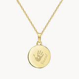 Handabdruck Kette 333er Gold - Runder Anhänger