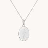 ovaler Anhaenger Silber Geburtsblume