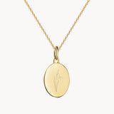 Geburtsblumen Kette - Ovaler Anhänger 925 Silber