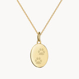 Pfotenabdruck Kette zwei Abdrücke- Ovaler Anhänger