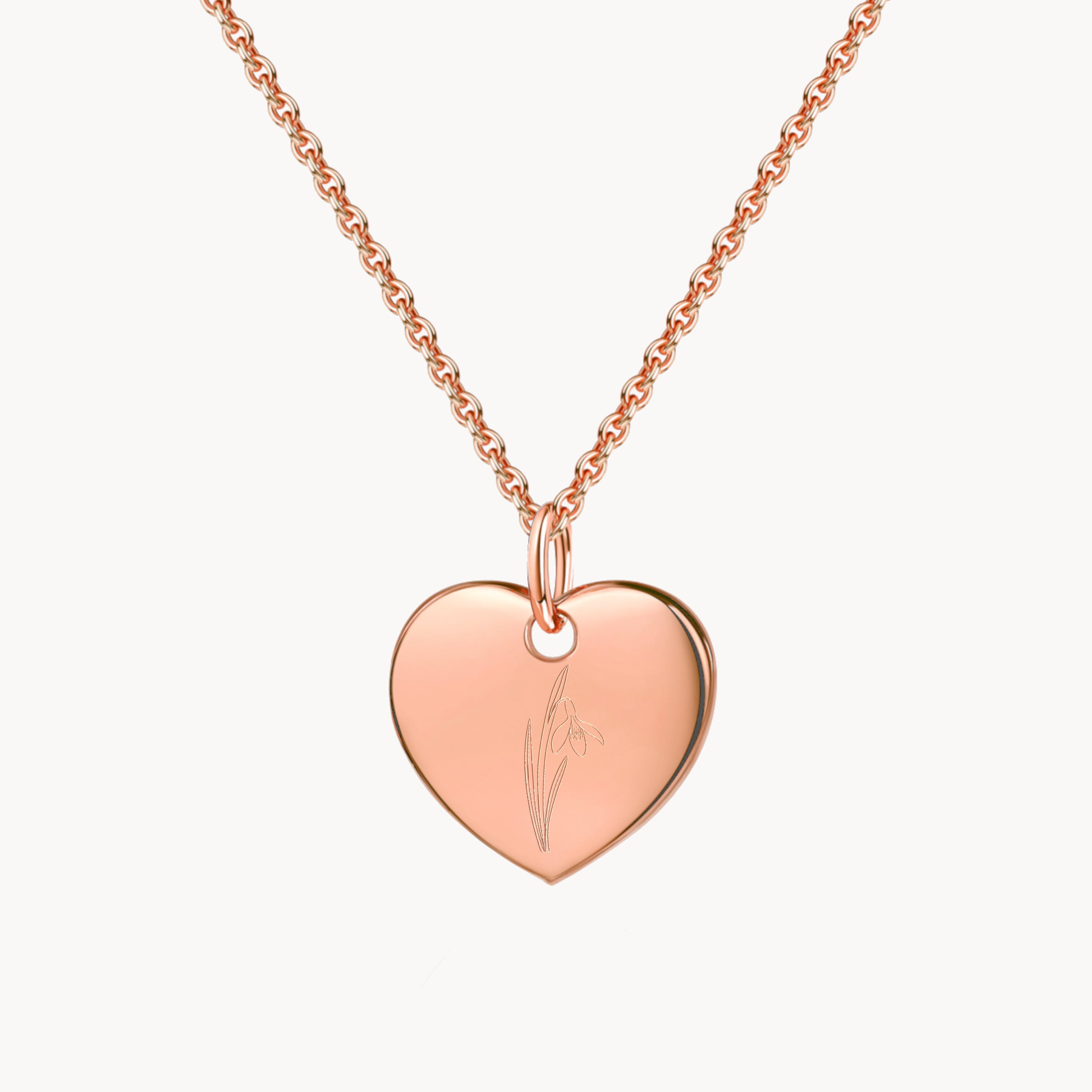 Herz Anhaenger rosegold Oese innen Geburtsblume