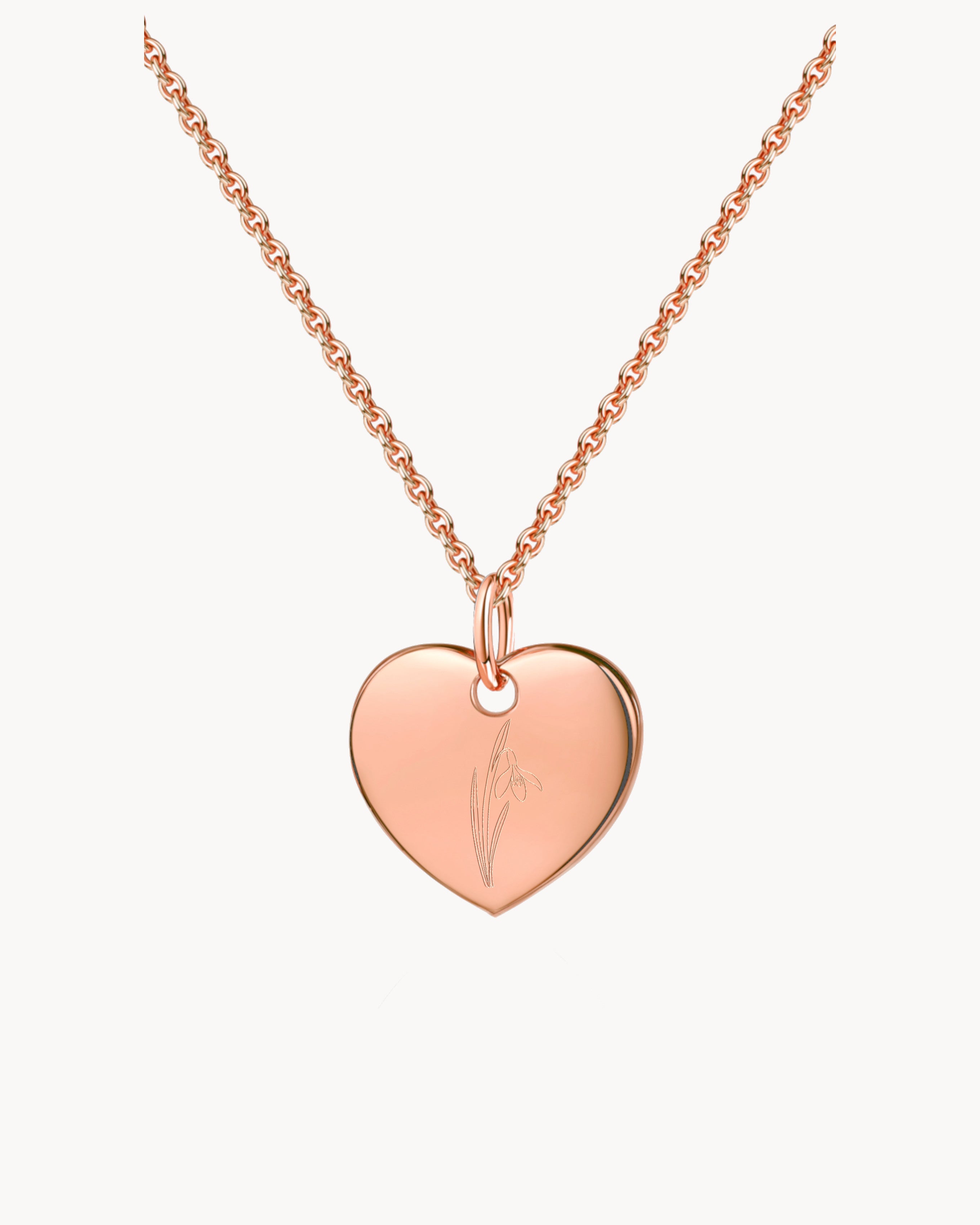 Herz Anhaenger rosegold Oese innen Geburtsblume