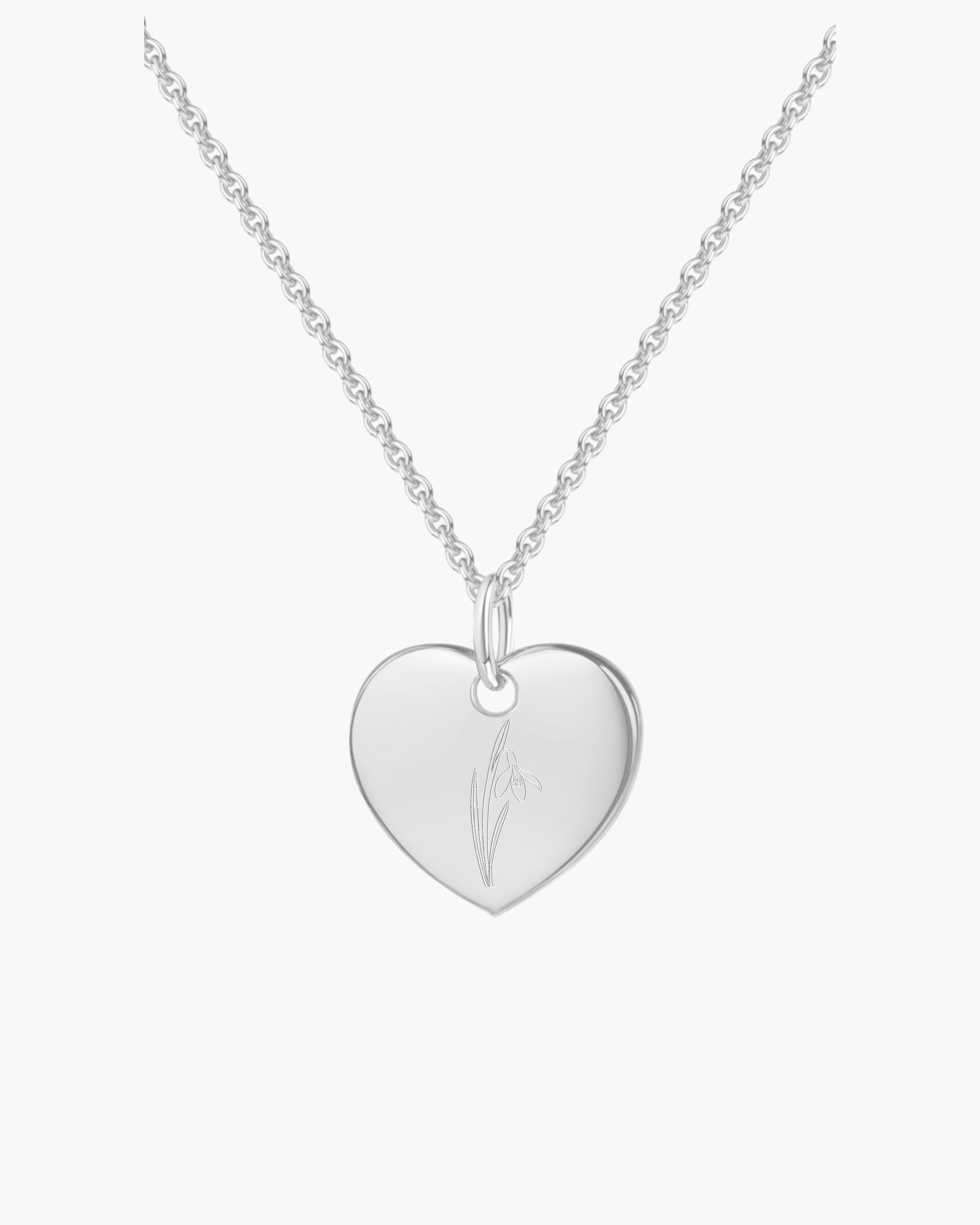 Herz Anhaenger Silber Oese innen Geburtsblume