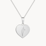 Geburtsblumen Kette - Herz Anhänger 925 Silber