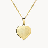 Fingerabdruck Kette Herz Abdruck Halb Halb- Herz Anhänger