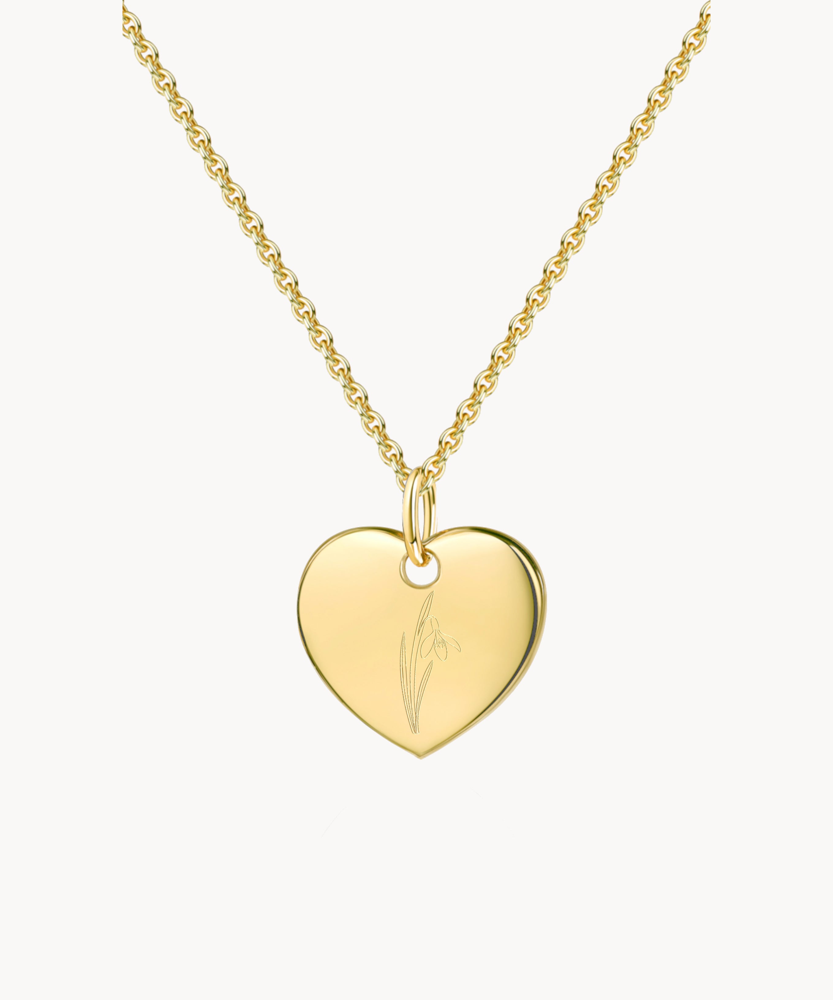 Herz Anhaenger vergoldet Oese innen Geburtsblume