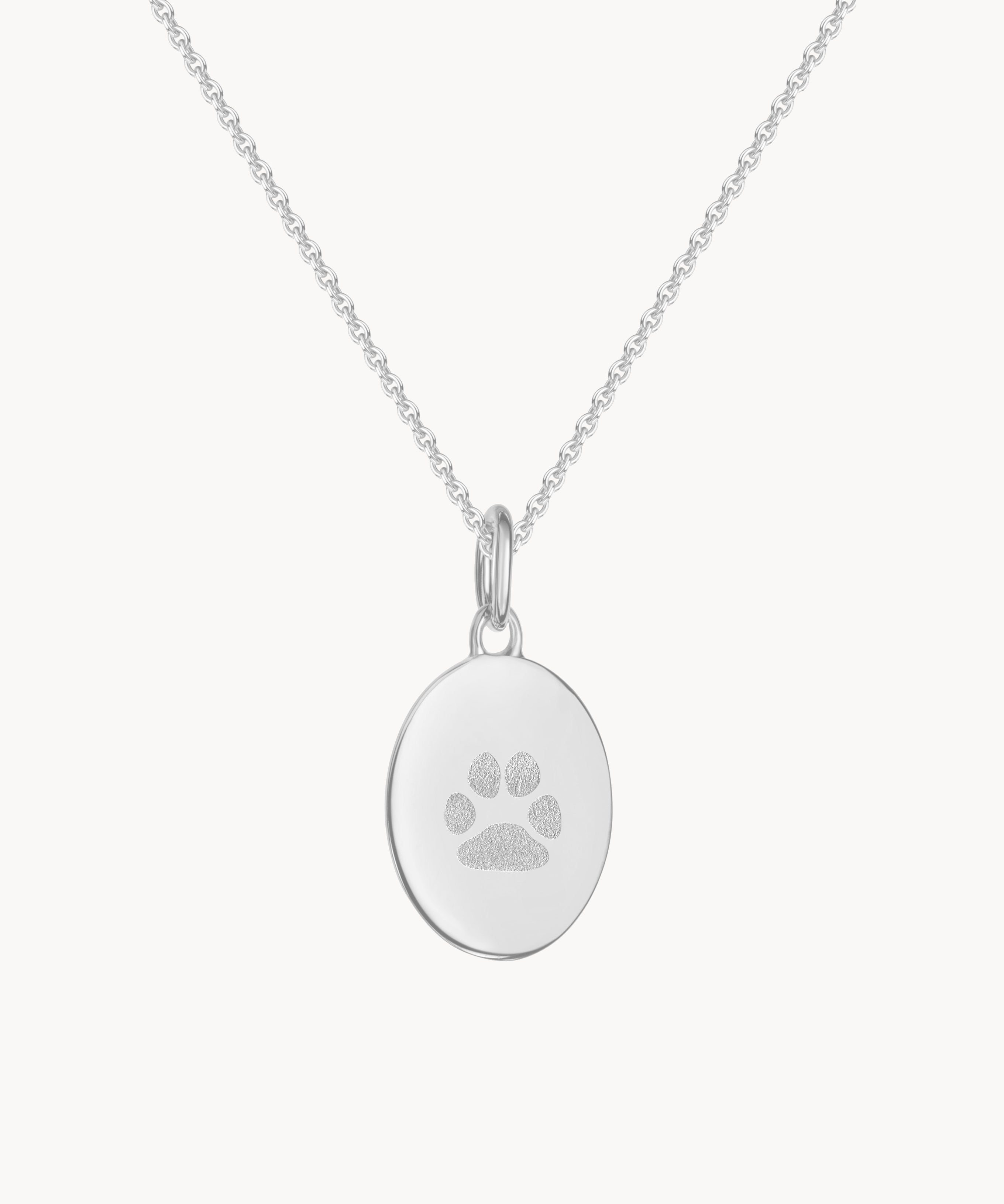 PfotenabdruckKette Silber oval