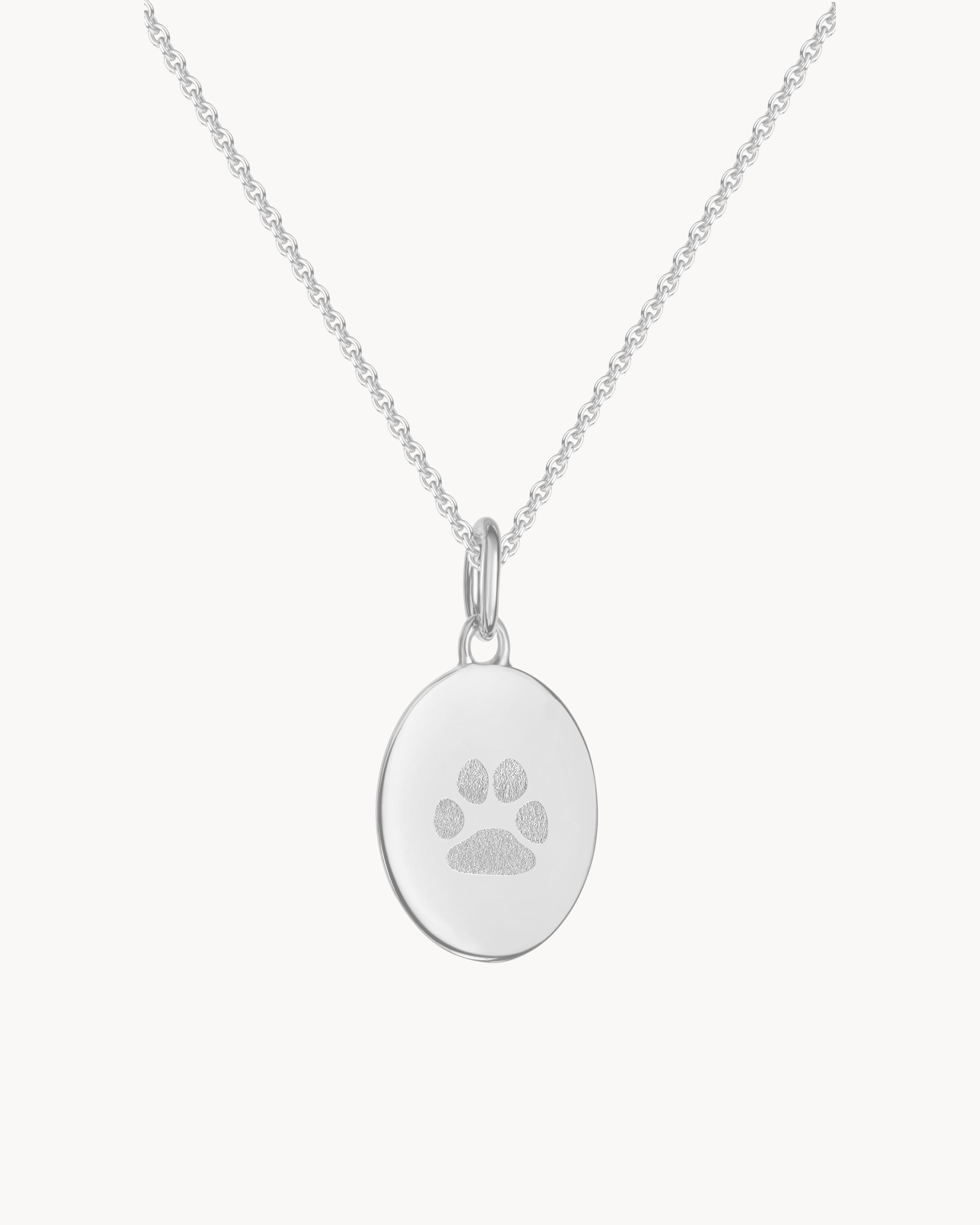 PfotenabdruckKette Silber oval