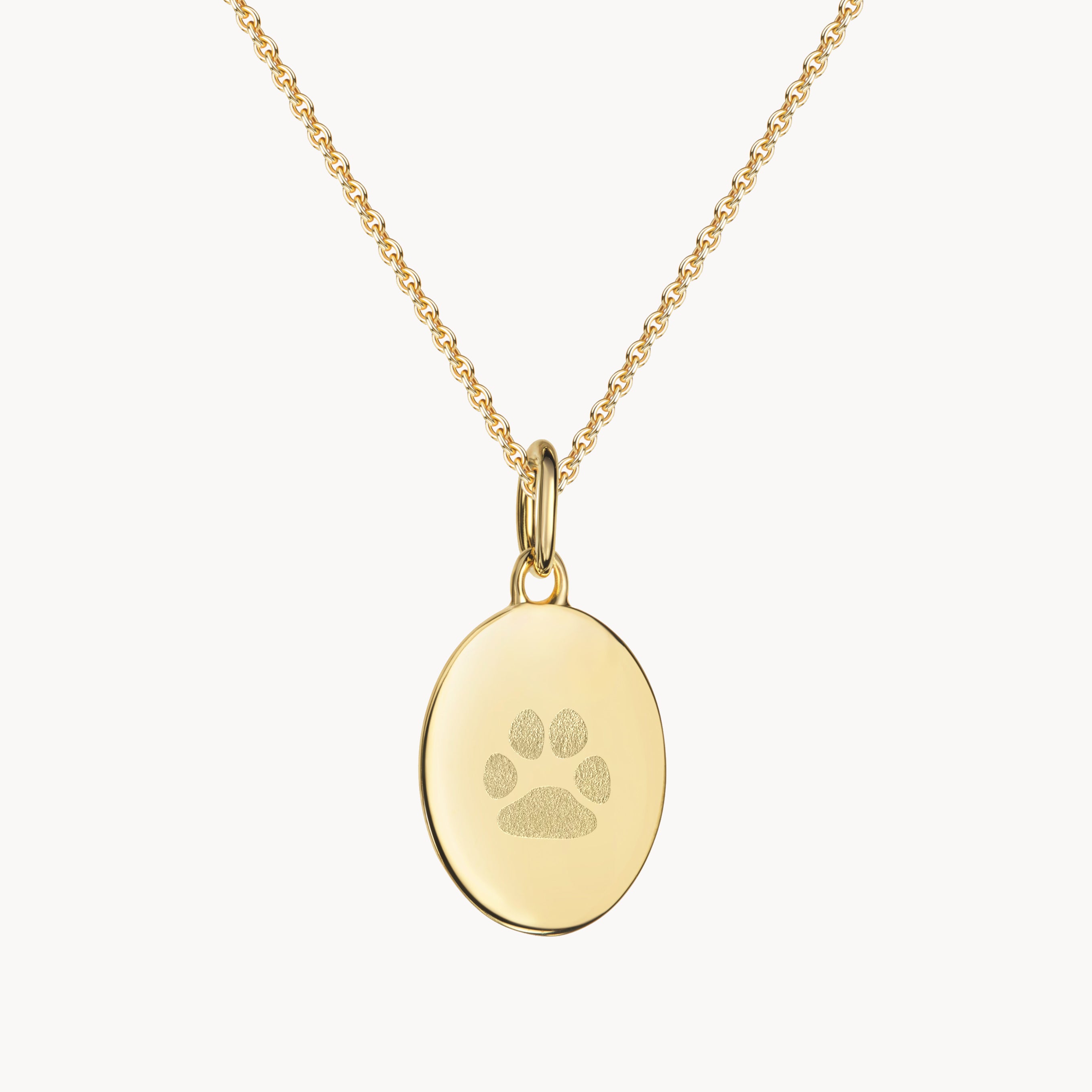PfotenabdruckKette Gold oval