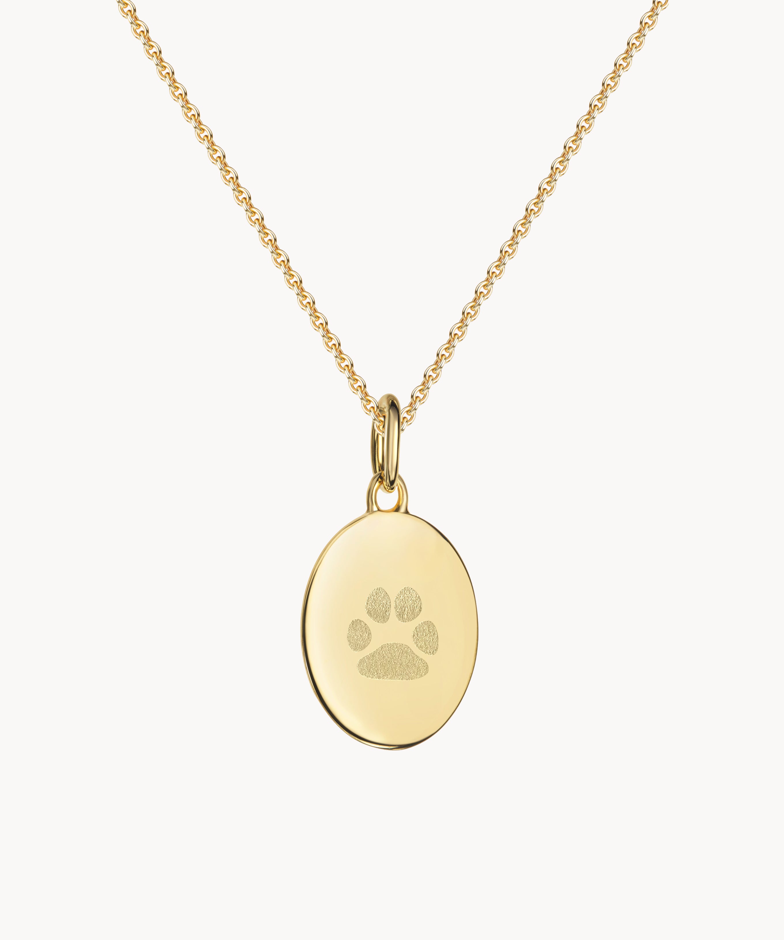 PfotenabdruckKette Gold oval