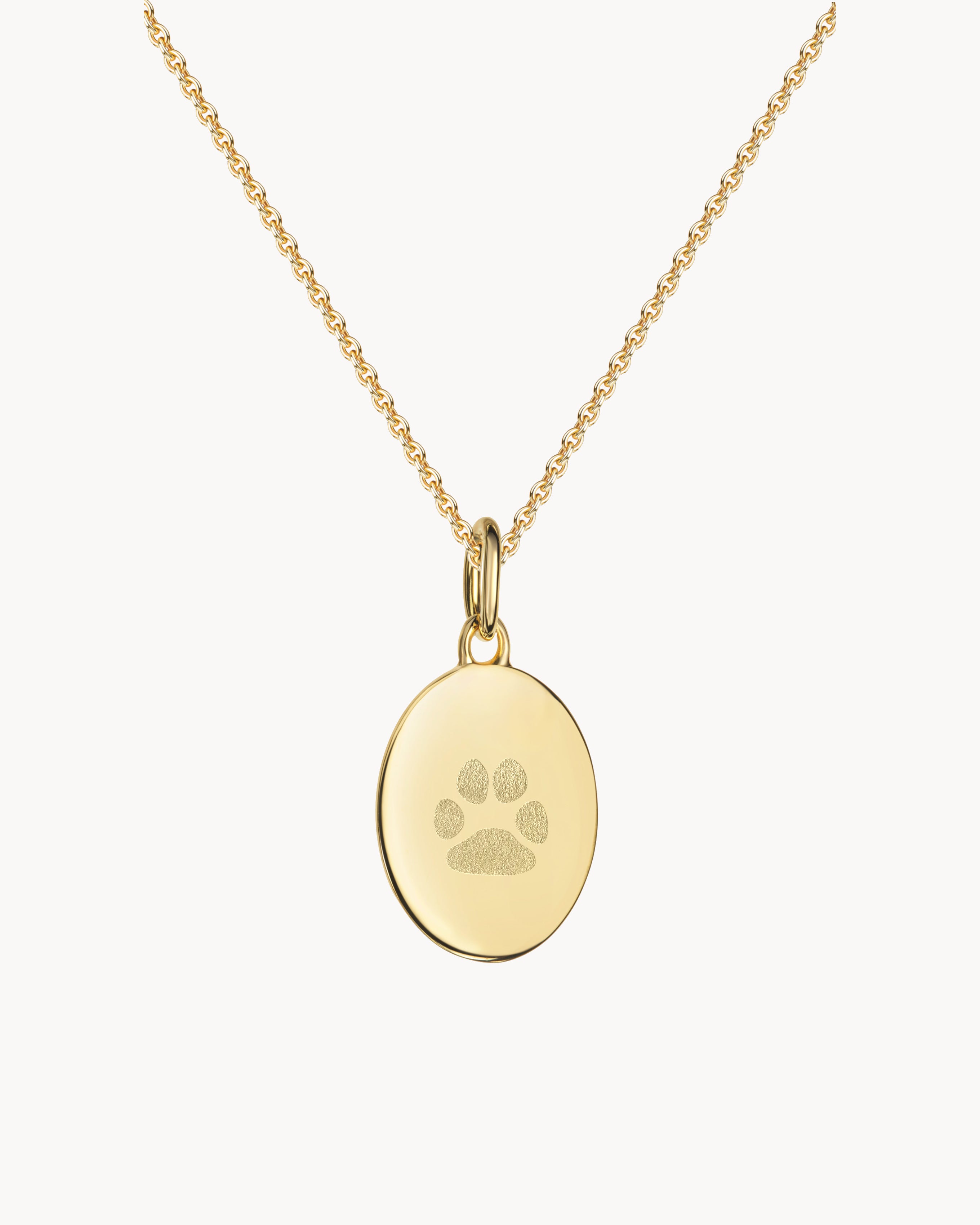 PfotenabdruckKette Gold oval