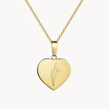 Geburtsblumen Kette mit Herz Anhänger - 925 Silber