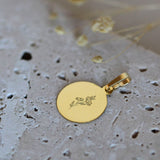 Geburtsblumen Kette 333er Gold - Runder Anhänger