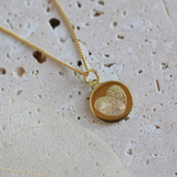 Fingerabdruck Kette zwei Abdrücke als Herz - Runder Anhänger