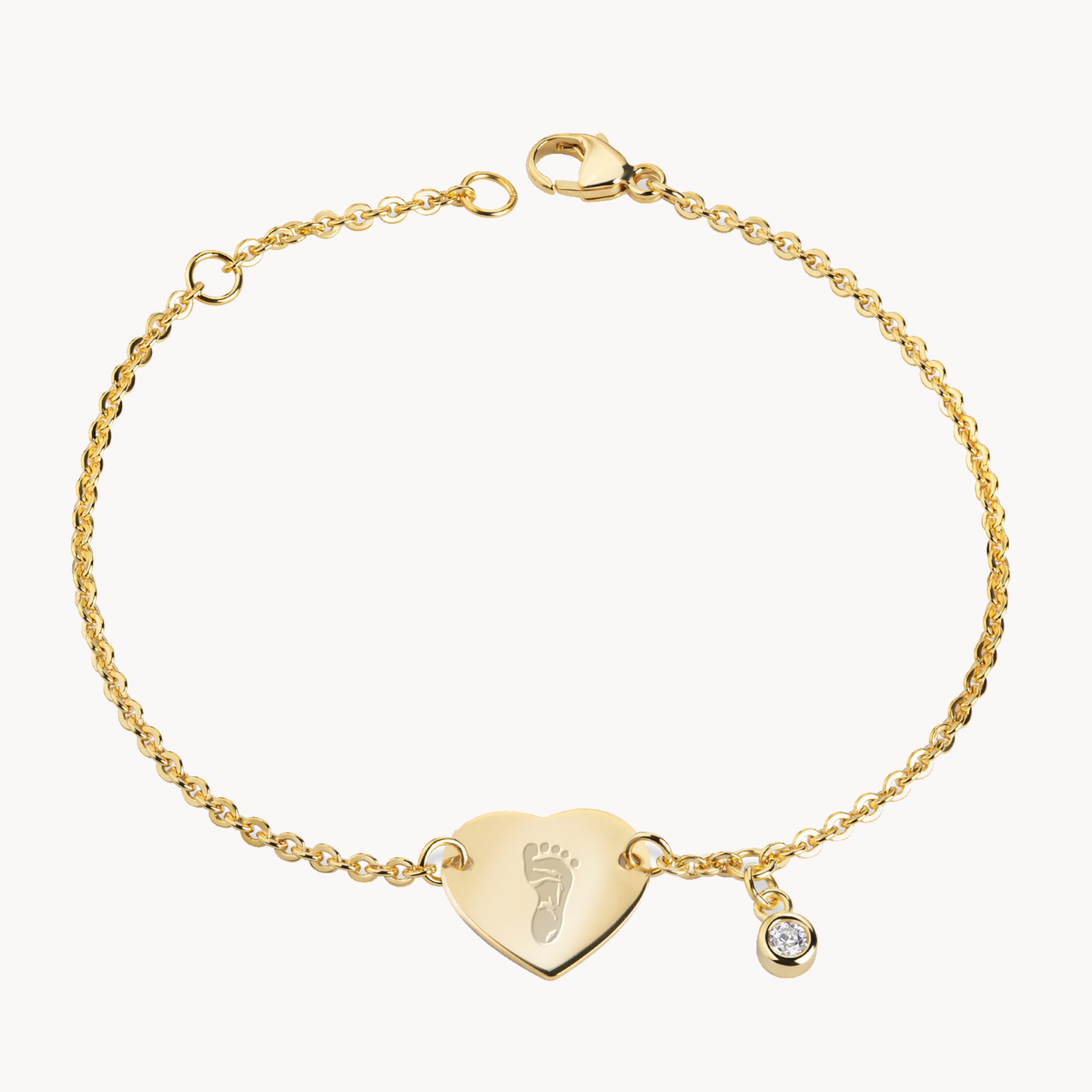 Fußabdruck Armband Gold