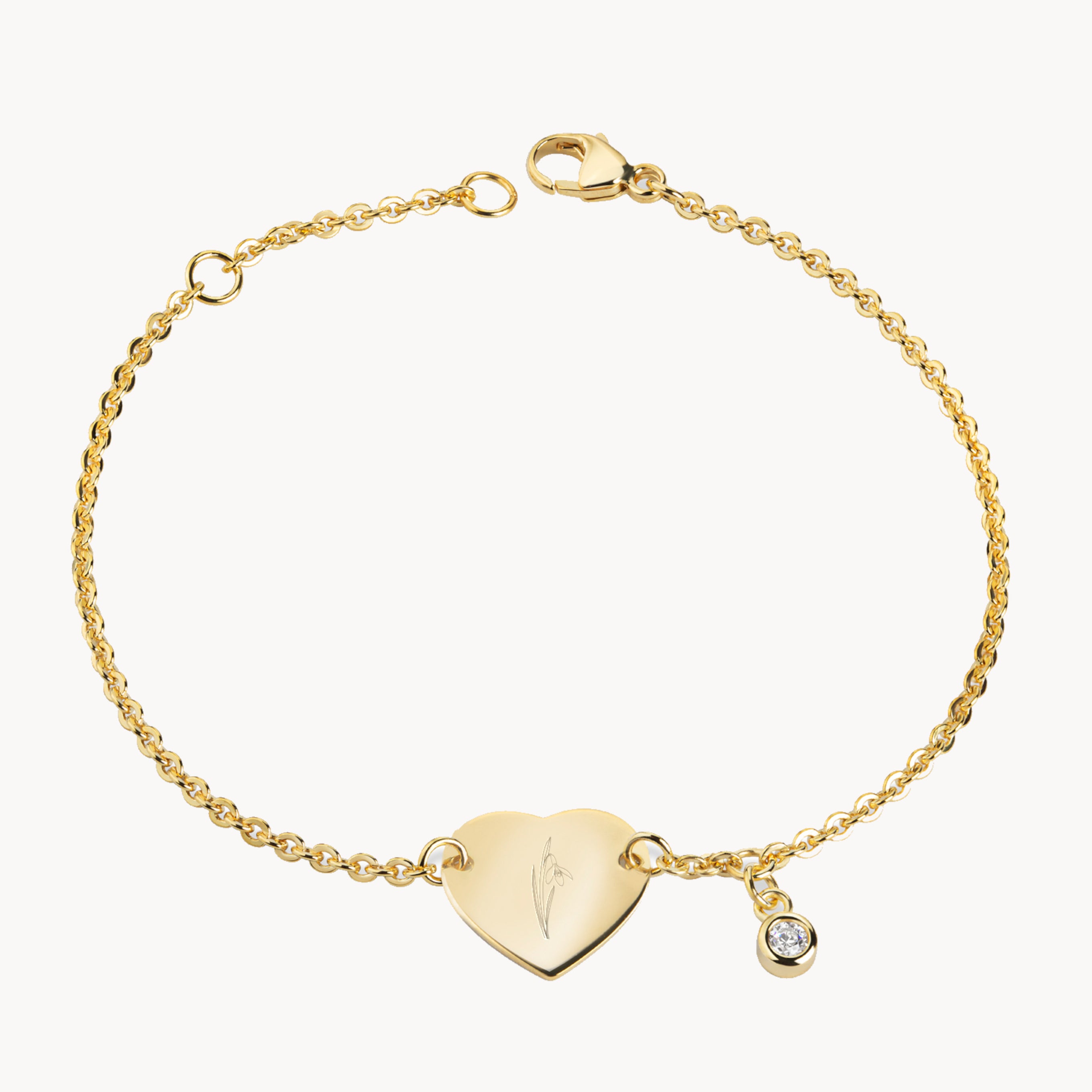 Geburtsblumen Armband Gold