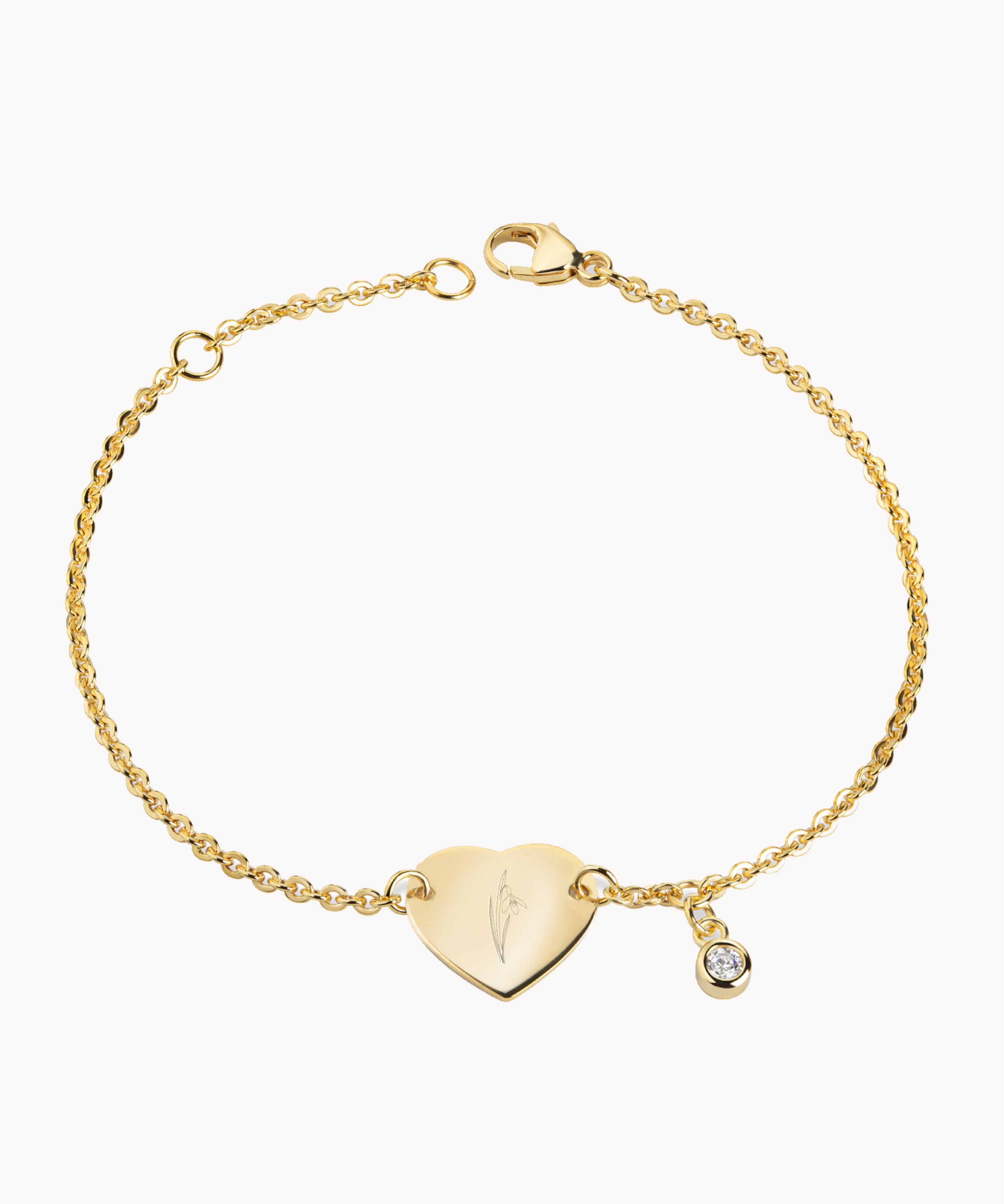 Geburtsblumen Armband Gold