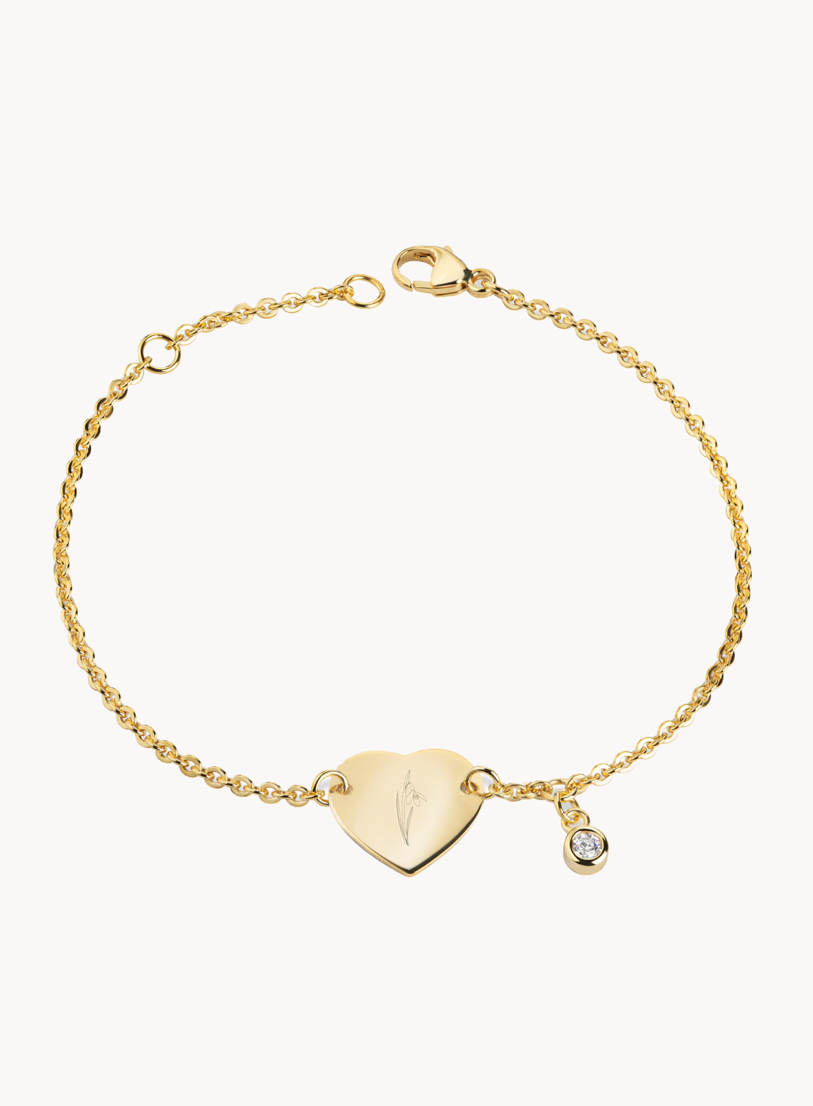 Geburtsblumen Armband Gold