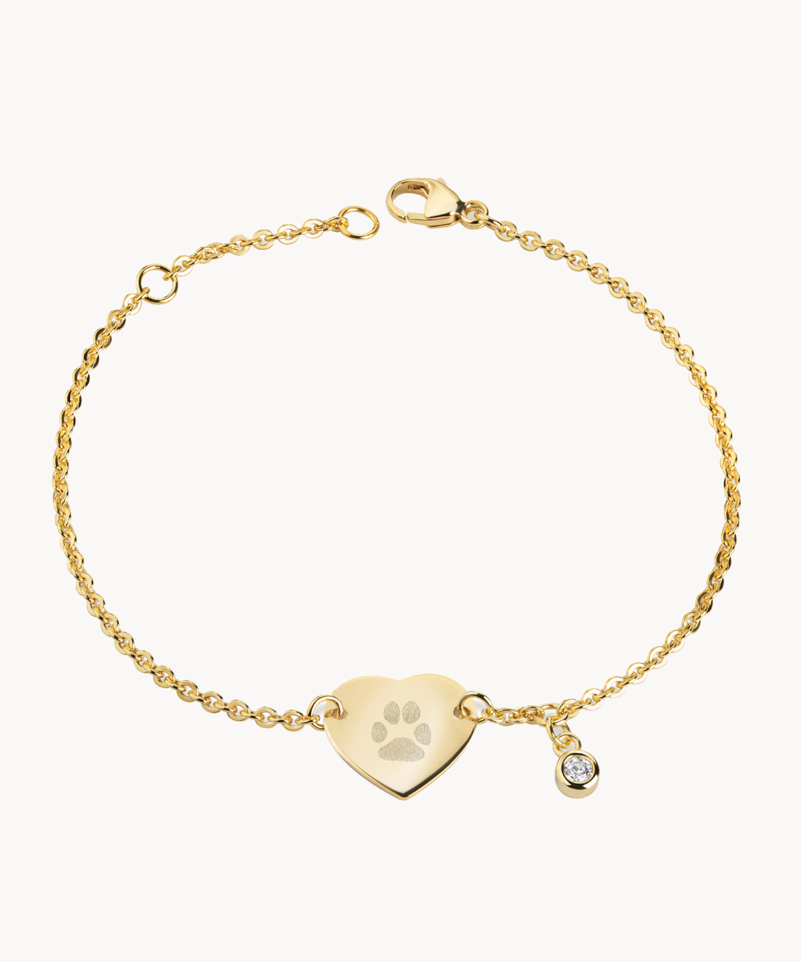 Pfotenabdruck Armband Gold