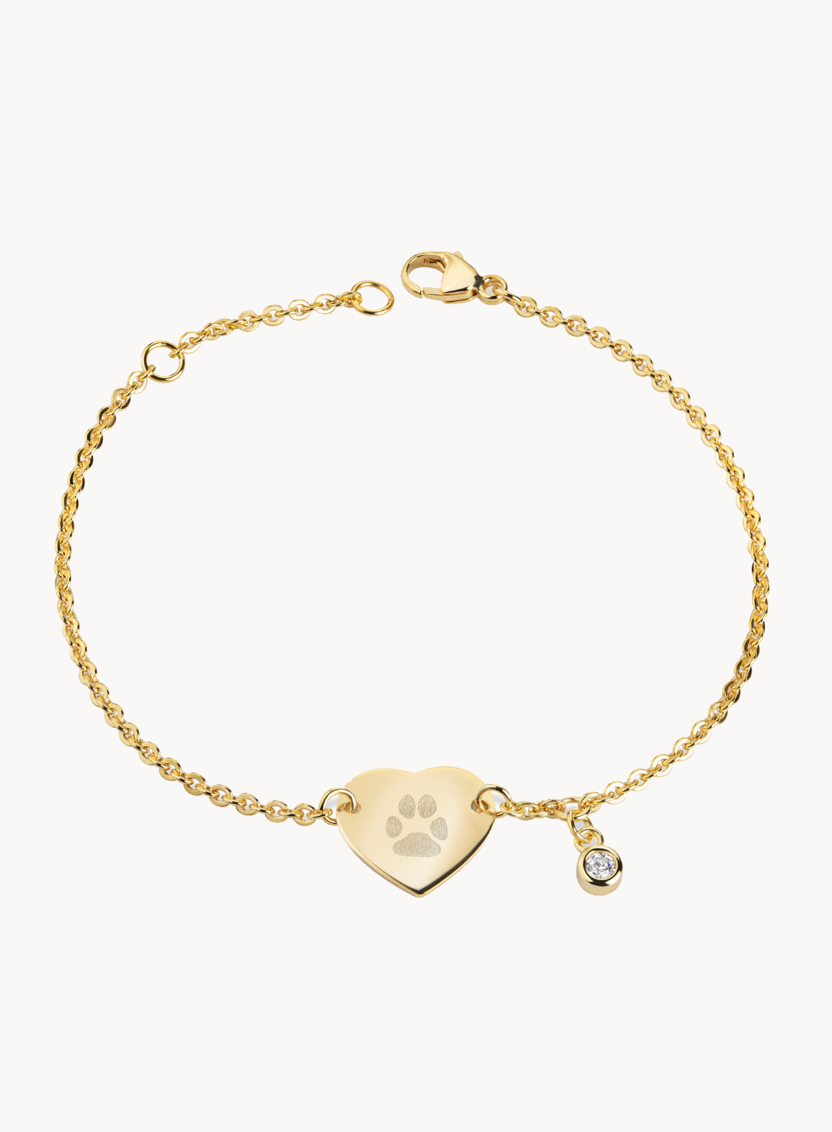 Pfotenabdruck Armband Gold