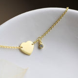 Fingerabdruck Armband Herz - 333er Gold - Herz Anhänger und Zirkonia