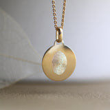 Fingerabdruck Kette 585er Gold einzeln - Runder Anhänger
