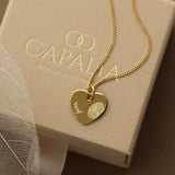 Fingerabdruck Kette mit Name – Herz Anhänger vergoldet