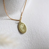 Fußbadruck Kette  - Ovaler Anhänger