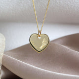 Fußabdruck Kette mit Name - Herz Anhänger vergoldet
